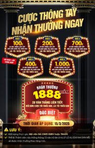 CƯỢC THÔNG TAY NHẬN THƯỞNG NGAY
