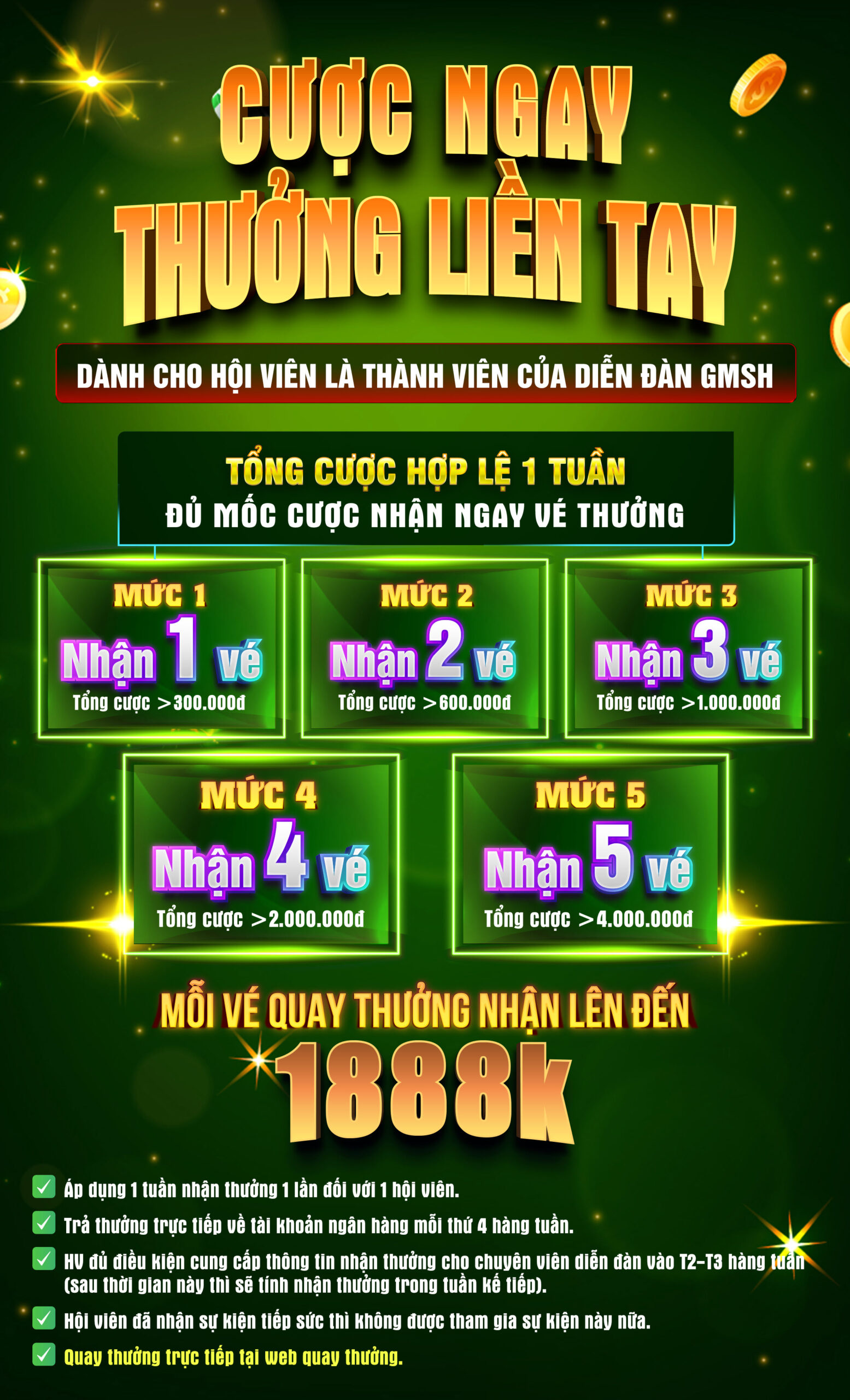 CƯỢC NGAY THƯỞNG LIỀN TAY